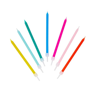 Tall Rainbow Birthday Candles | 16 Pack