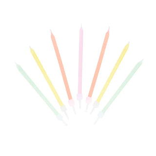 Rainbow Pastel Birthday Candles | 16 Pack