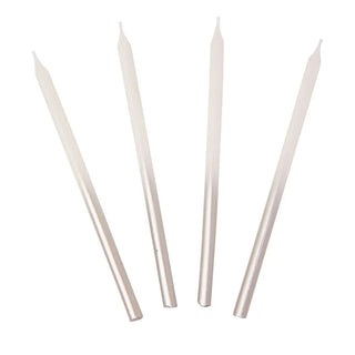 White & Silver Birthday Candles | 16 Pack